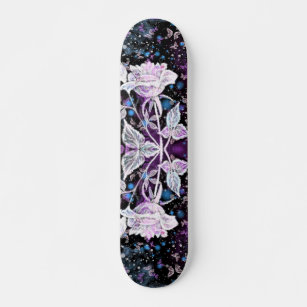 Winter Rose and Butterflies - Beautiful Skateboard
