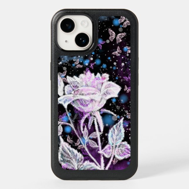 Winter Rose and Butterflies Otterbox iPhone Case (Back)