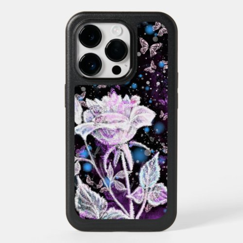 Winter Rose and Butterflies OtterBox iPhone 14 Pro Case