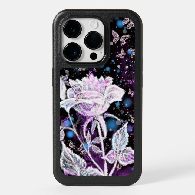 Winter Rose and Butterflies Otterbox iPhone Case (Back)