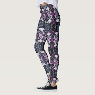 Winter Rose and Butterfly Leggings