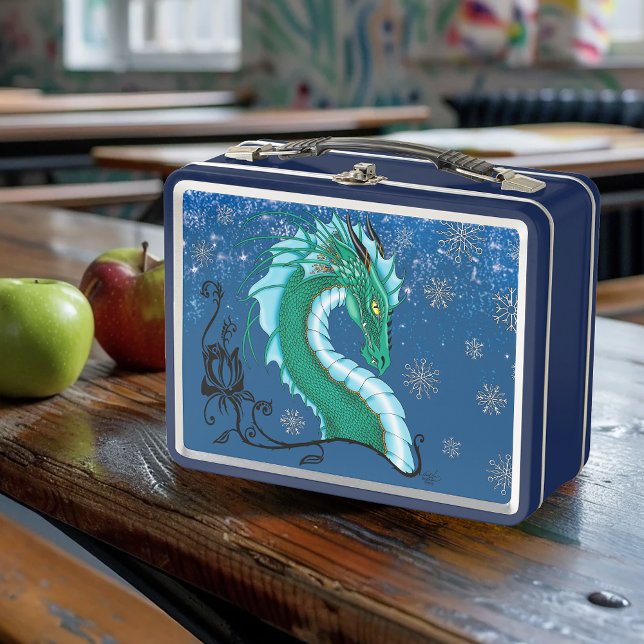 Winter Rose Dragon Metal Lunch Box (Creator Uploaded)