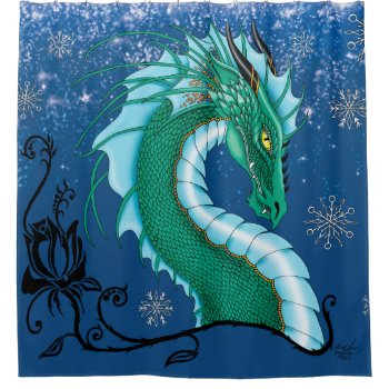 Winter Rose Dragon Shower Curtain by tigressdragon at Zazzle