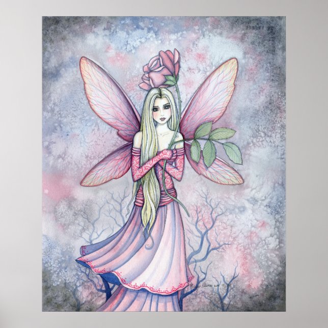 Winter Rose Fairy Poster Print by Molly Harrison (Front)