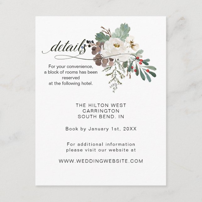 Winter Rose Pinery Enclosure Card (Front)
