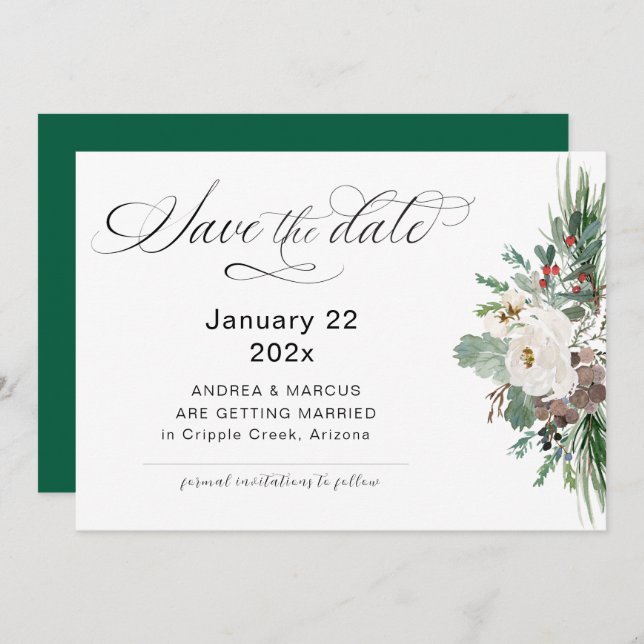 Winter Rose Pinery RSVP Save The Date (Front/Back)