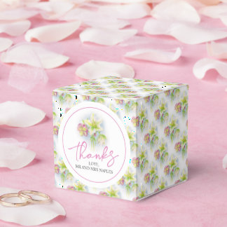 Winter rose watercolor floral Thank you gift Favor Boxes