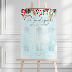 Winter Rowan berry Wedding Seating Chart Sign
