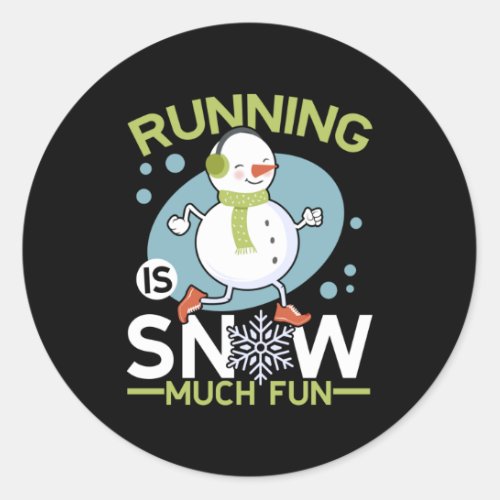 Winter Runner _ Running is Snow Much Fun Classic Round Sticker