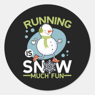Winter Runner - Running is Snow Much Fun Classic Round Sticker