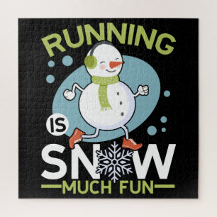 Winter Runner - Running is Snow Much Fun Jigsaw Puzzle