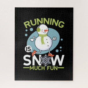 Winter Runner - Running is Snow Much Fun Jigsaw Puzzle