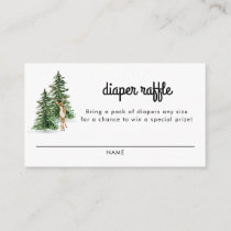 Winter Rustic Baby Shower Diaper Raffle Cards