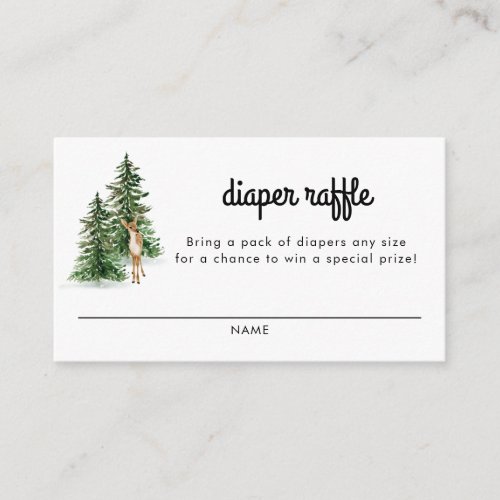 Winter Rustic Baby Shower Diaper Raffle Cards