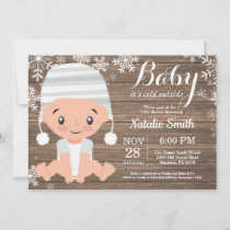 Winter Rustic Baby Shower Invitation