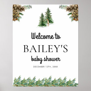 Winter Rustic Baby Shower Welcome Sign