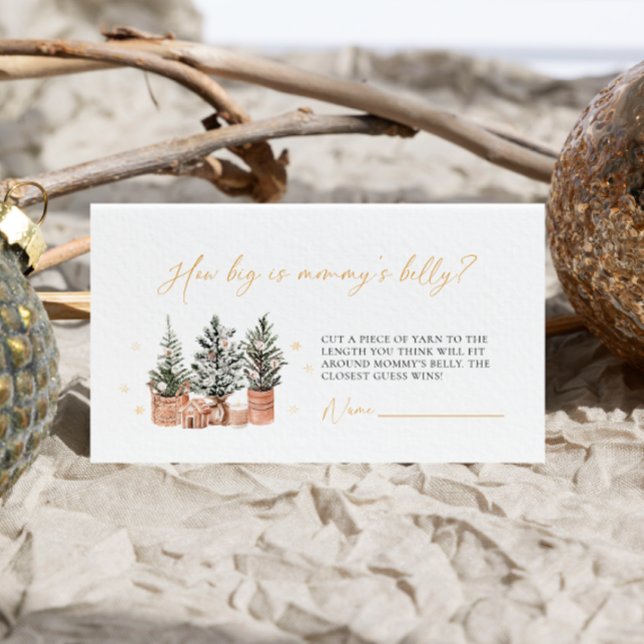 Winter Rustic Christmas How Big is Mommy’s Belly Enclosure Card (Creator Uploaded)