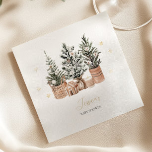 Winter Rustic Christmas Trees Baby Shower Napkins
