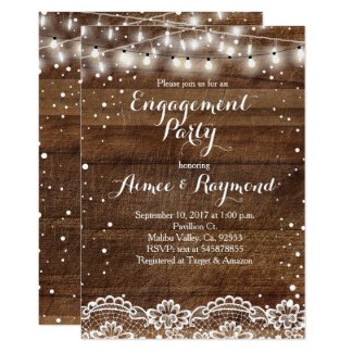 Winter Rustic Engagement Party Invitation