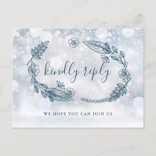 Winter Rustic Floral Song Request RSVP Card