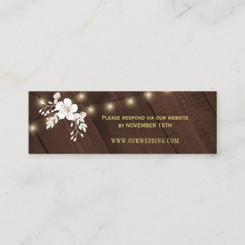 Winter Rustic Floral Wedding Website RSVP Insert