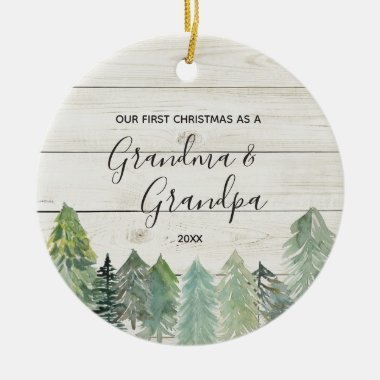 Winter Rustic Grandma Grandpa Christmas Ornament
