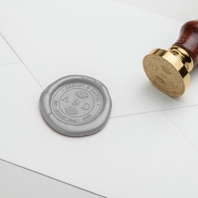 Winter Rustic Pinecone Botanical Lantern Wedding Wax Seal Stamp (Creator Uploaded)