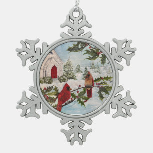 “Winter’s Peace” Snowflake Framed Ornament