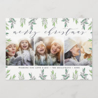 Winter Sage | Holiday Photo Collage Card
