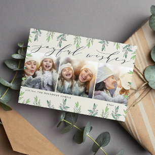 Winter Sage   Holiday Photo Collage Card