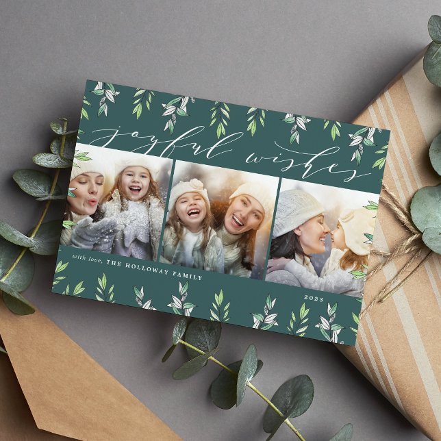 Winter Sage | Holiday Photo Collage Card (Creator Uploaded)