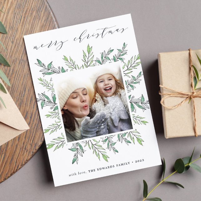 Winter Sage | Merry Christmas Holiday Photo Card (Creator Uploaded)