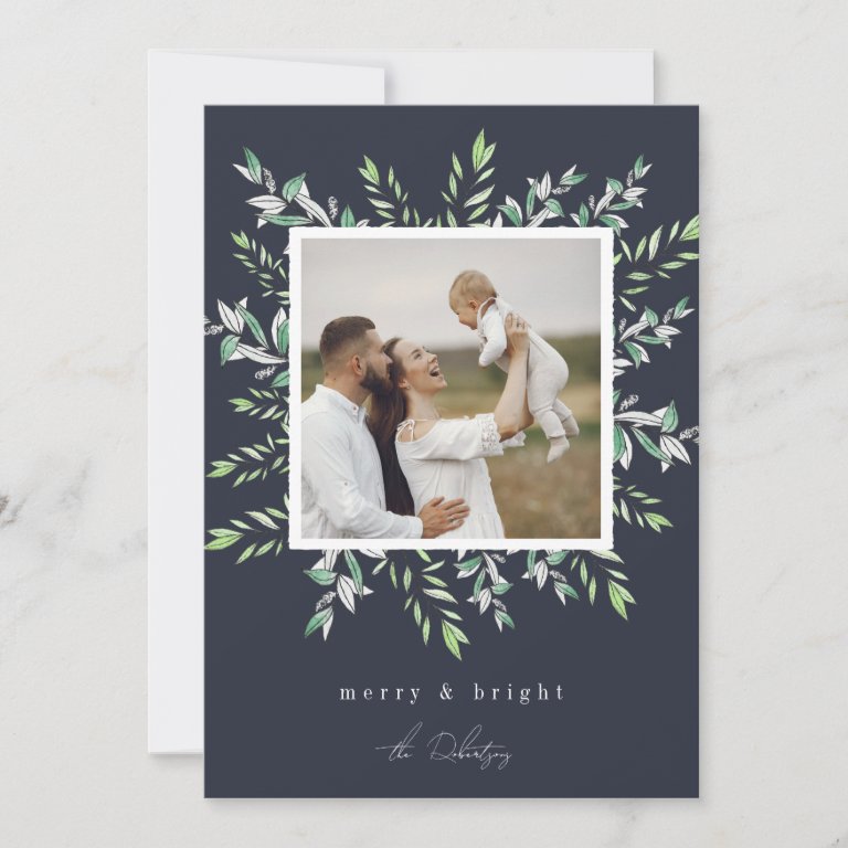 Winter Sage | Merry Christmas Holiday Photo Card