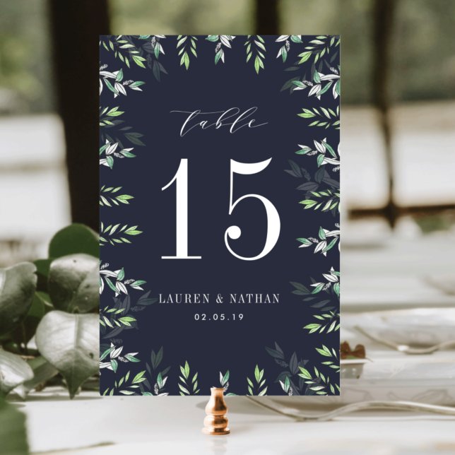 Winter Sage | Personalized Table Number Card (Creator Uploaded)