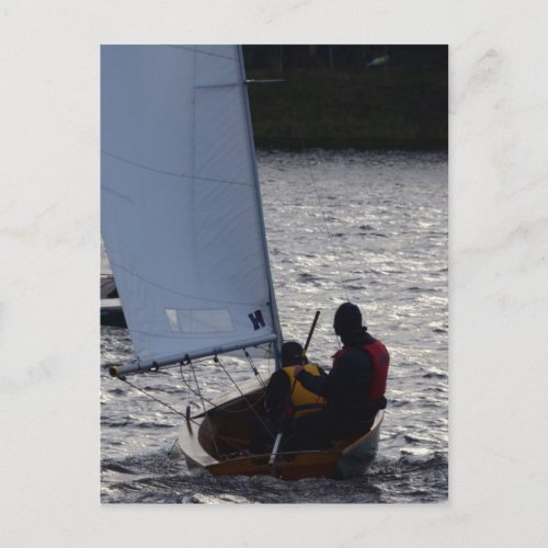 Winter Sailboat Race Postcard