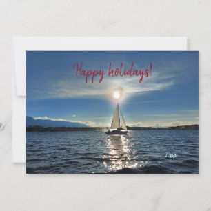 winter sailing holiday card