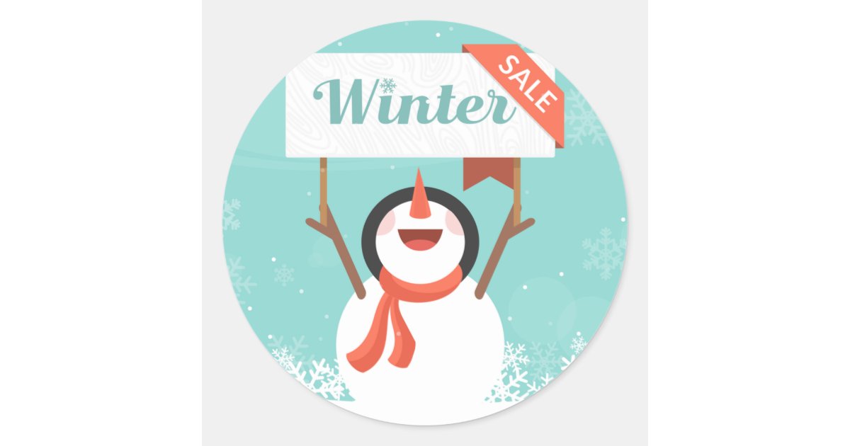 Winter Sale Classic Round Sticker | Zazzle