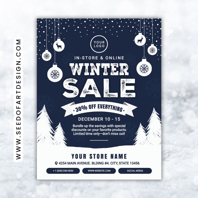 Winter Sale Retail Advert Blue & White Flyer (Creator Uploaded)