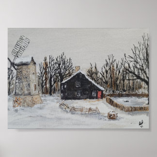 Winter Salt Box Home  Poster