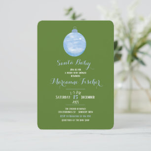 Winter Santa baby boy Shower Invitation
