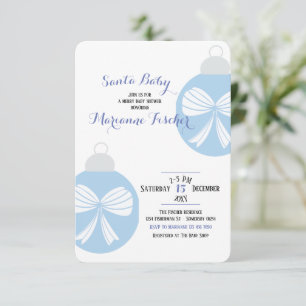 Winter Santa baby boy Shower Invitation