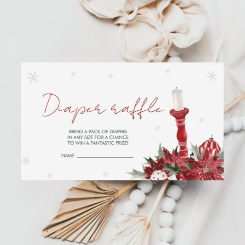 Winter Santa Baby Shower Diaper Raffle Ticket Enclosure Card