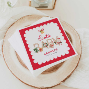 Winter Santa Baby Shower Invitation Napkins