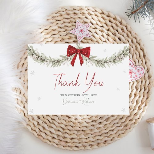 Winter Santa Baby Shower Thank You Card