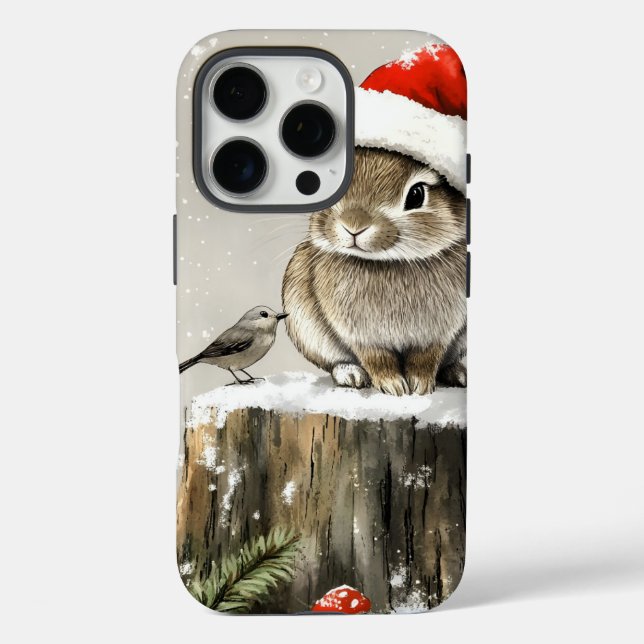 Winter Santa Bunny Wonderland Case-Mate iPhone Case (Back)