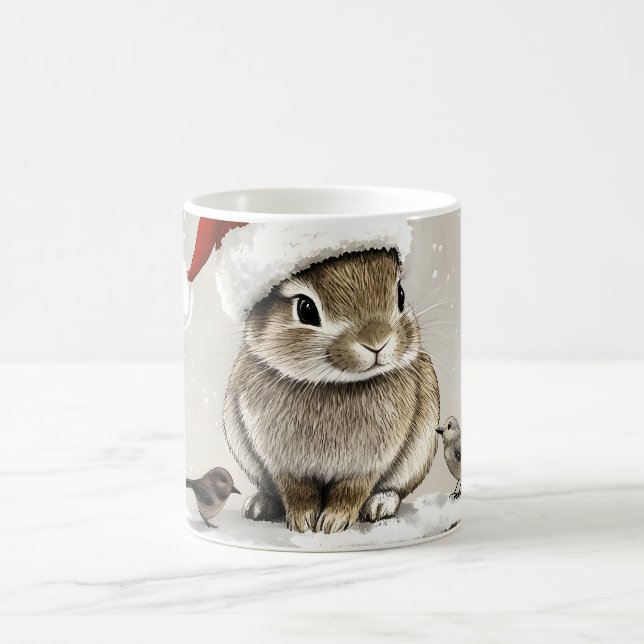 Winter Santa Bunny Wonderland Coffee Mug (Center)