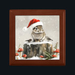 Winter Santa Bunny Wonderland Gift Box<br><div class="desc">A perfect blend of winter magic and holiday joy with an adorable rabbit in a Santa hat, surrounded by cheerful birds and gentle falling snowflakes.</div>