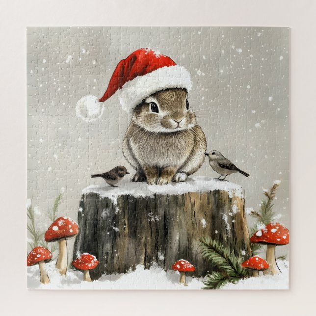 Winter Santa Bunny Wonderland Jigsaw Puzzle (Vertical)