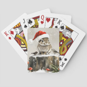 Winter Santa Bunny Wonderland Poker Cards