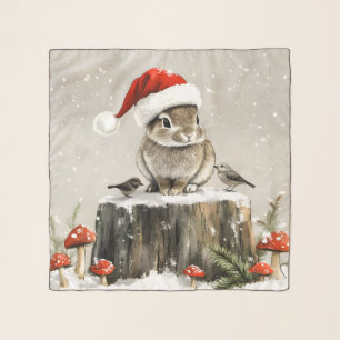 Winter Santa Bunny Wonderland Scarf